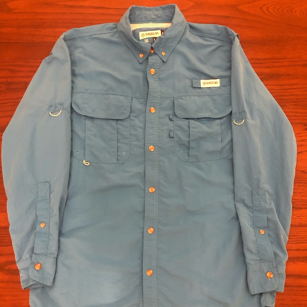 Men’s Magellan MagWick Angler Fit Long Sleeve Fishing Shirt - Size Small - EUC